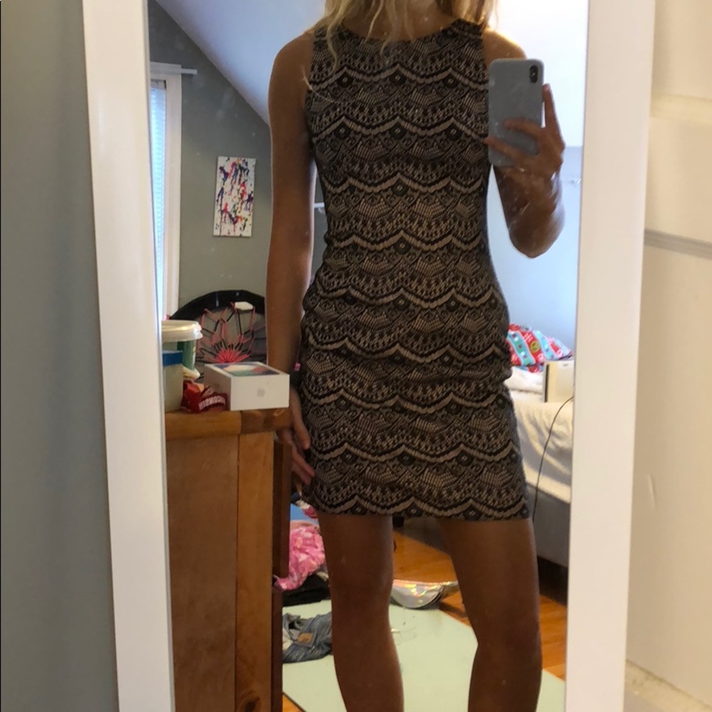 Jessica Simpson light pink and black lace dress